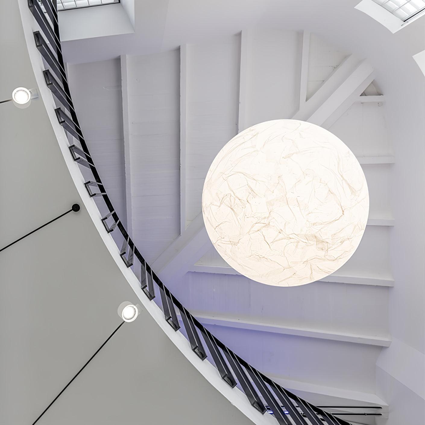 Moon Silk Pendant Lamp - Modern Hanging Light Fixture for Living Room & Dining Room Decor
