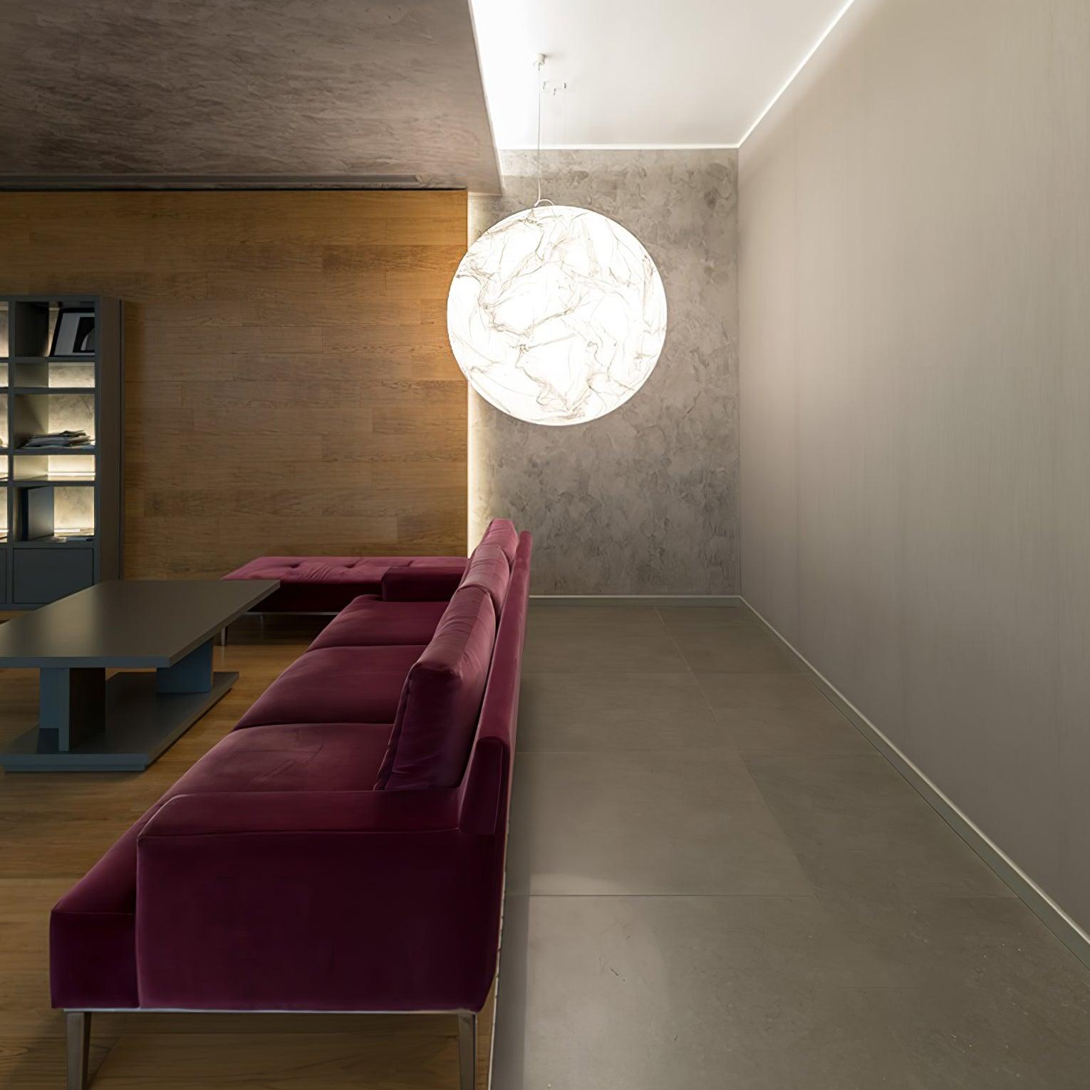 Moon Silk Pendant Lamp - Modern Hanging Light Fixture for Living Room & Dining Room Decor