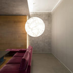 Moon Silk Pendant Lamp - Modern Hanging Light Fixture for Living Room & Dining Room Decor