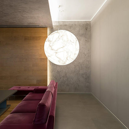 Moon Silk Pendant Lamp - Modern Hanging Light Fixture for Living Room & Dining Room Decor