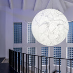 Moon Silk Pendant Lamp - Modern Hanging Light Fixture for Living Room & Dining Room Decor