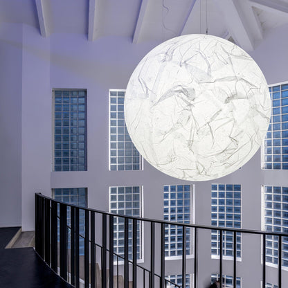 Moon Silk Pendant Lamp - Modern Hanging Light Fixture for Living Room & Dining Room Decor