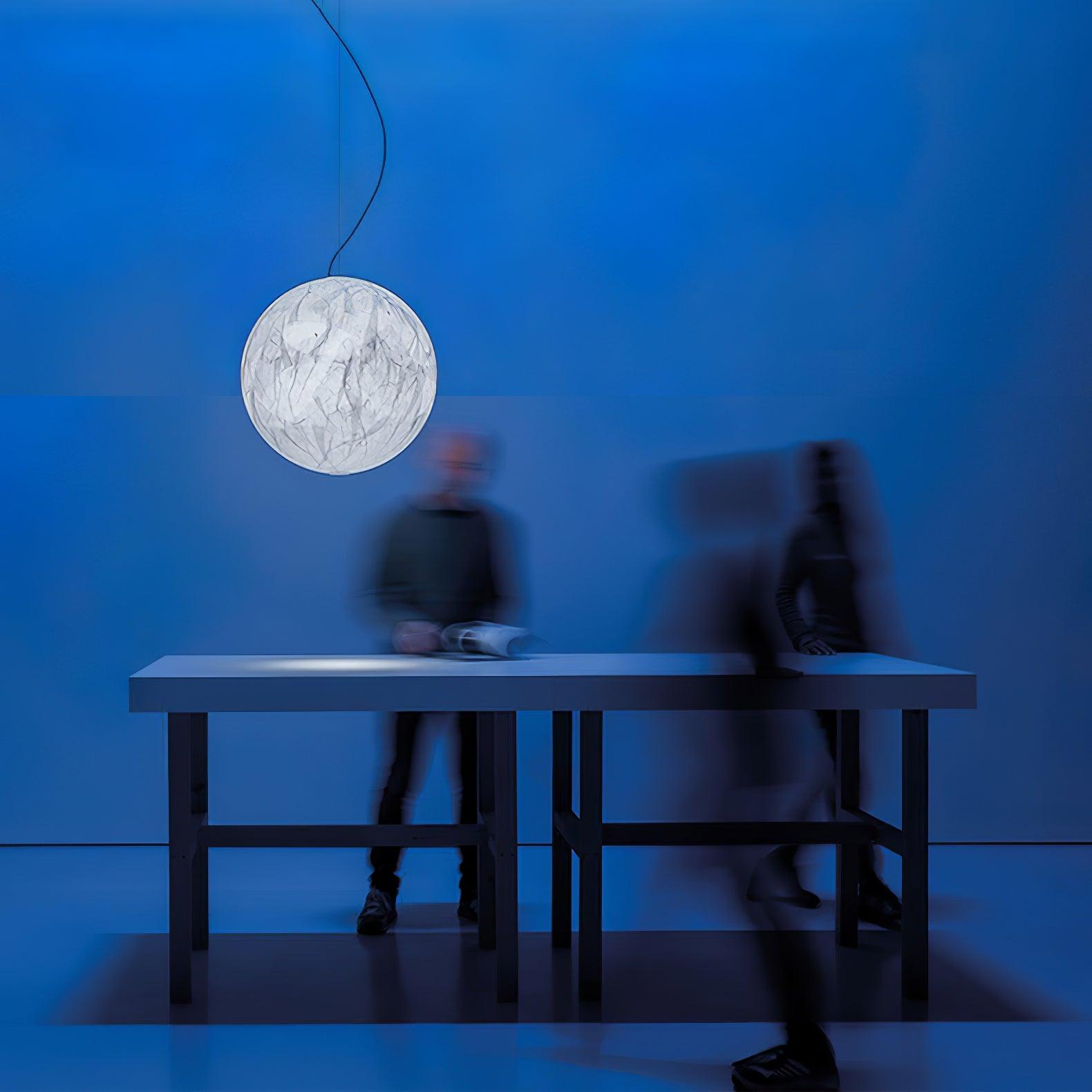 Moon Silk Pendant Lamp - Modern Hanging Light Fixture for Living Room & Dining Room Decor