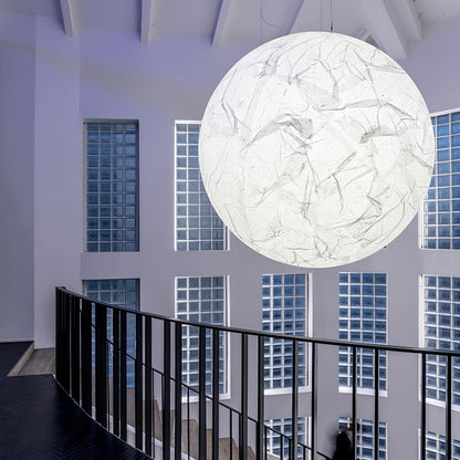Moon Silk Pendant Lamp - Modern Hanging Light Fixture for Living Room & Dining Room Decor