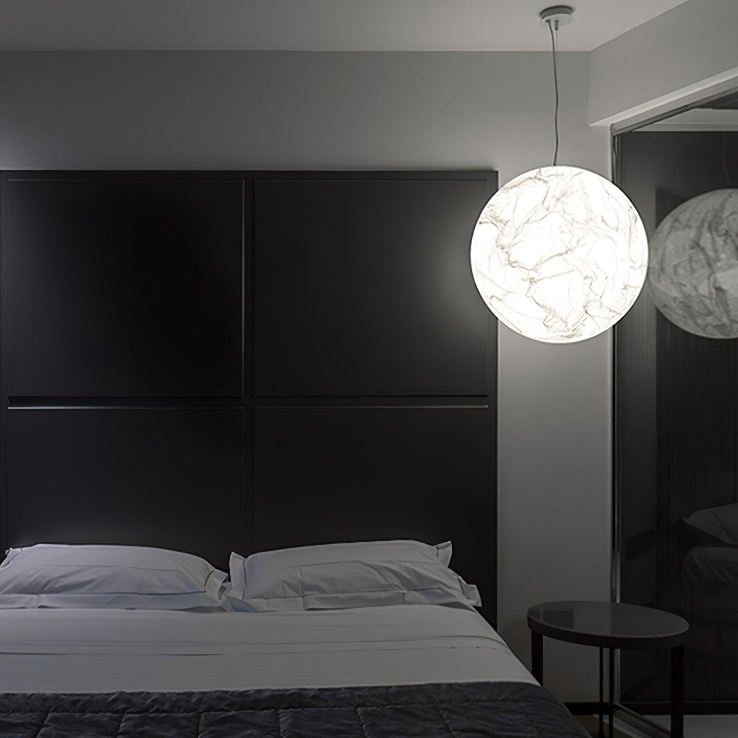 Moon Silk Pendant Lamp - Modern Hanging Light Fixture for Living Room & Dining Room Decor