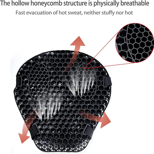 Motorcycle Gel Seat Pad | Shock Absorbing, Breathable & Anti-Slip Design for Long Distance Rides
