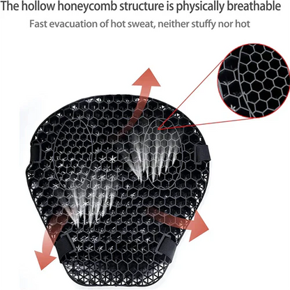 Motorcycle Gel Seat Pad | Shock Absorbing, Breathable & Anti-Slip Design for Long Distance Rides