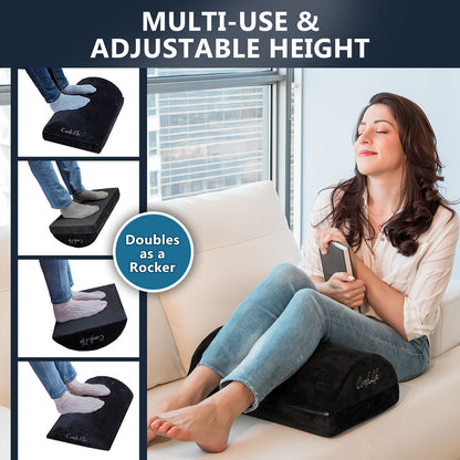 Office Foot Stool Cushion for Under Desk | Ergonomic Memory Foam Foot Rest | Arch Support for Posture & Fatigue Relief
