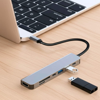 USB-C To USB Adapter Hub & Multiport Adapter - MacBook Pro & Air Compatible - HDMI, USB, SD Card Reader & More