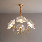 Murano Glass Flower Chandelier with Colorful Petals for Living Room, Dining Room & Entryway Lighting