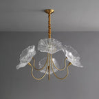 Murano Glass Flower Chandelier with Colorful Petals for Living Room, Dining Room & Entryway Lighting