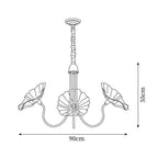 Murano Glass Flower Chandelier with Colorful Petals for Living Room, Dining Room & Entryway Lighting