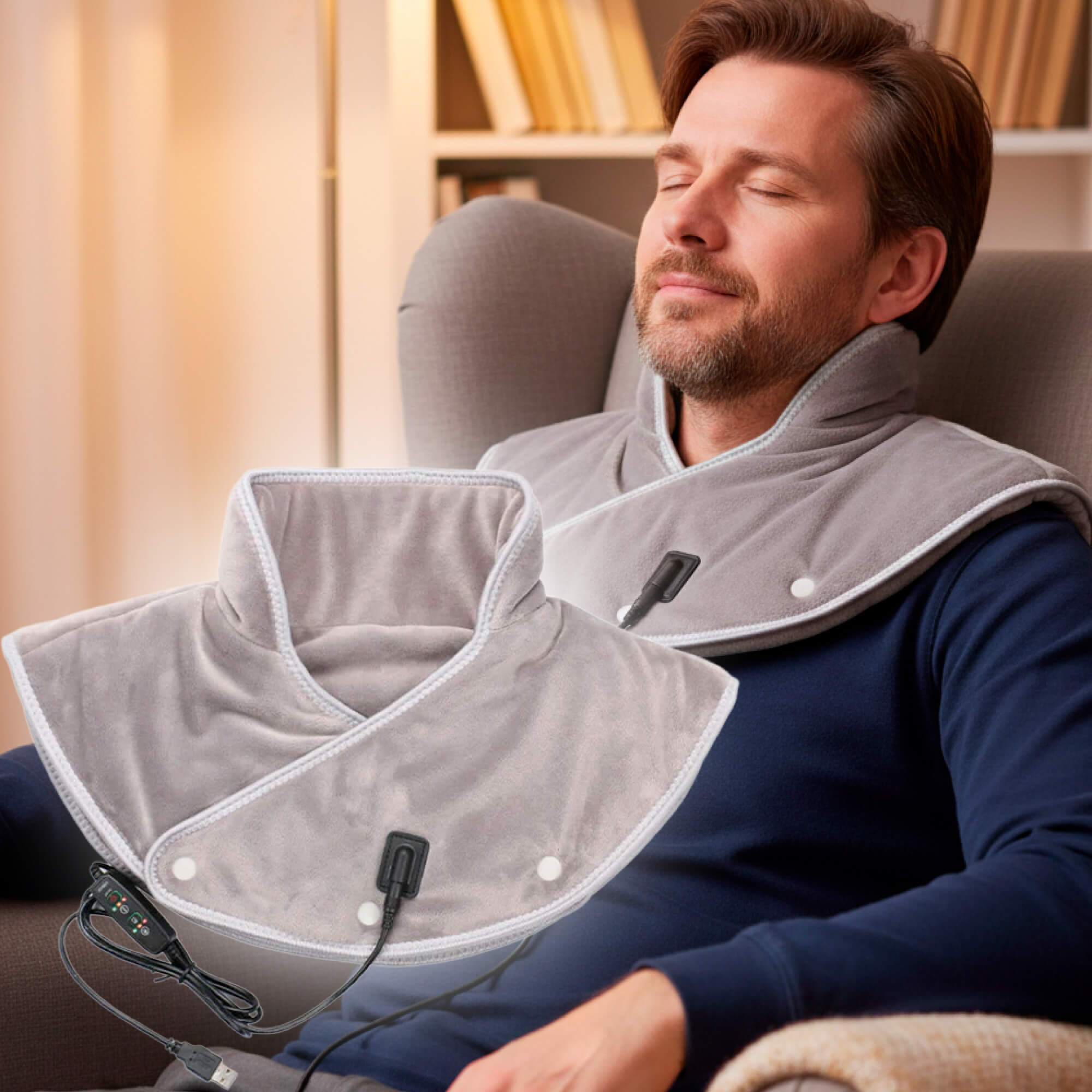 Neck Heating Pad & Massager | Neck and Shoulder Heat for Muscle Relaxation | Adjustable Settings for Stress Relief | Targeted Neck Pain and Relaxation