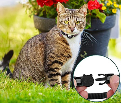 Cat GPS Tracker Collar | Quick Release Closure, Reflective Design & Durable for Outdoor Safety Adventures
