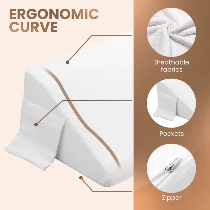 Gap Filler Wedge Pillow | Adjustable Height, Compact Design & Ideal for Twin, Queen, King Beds and Sofas