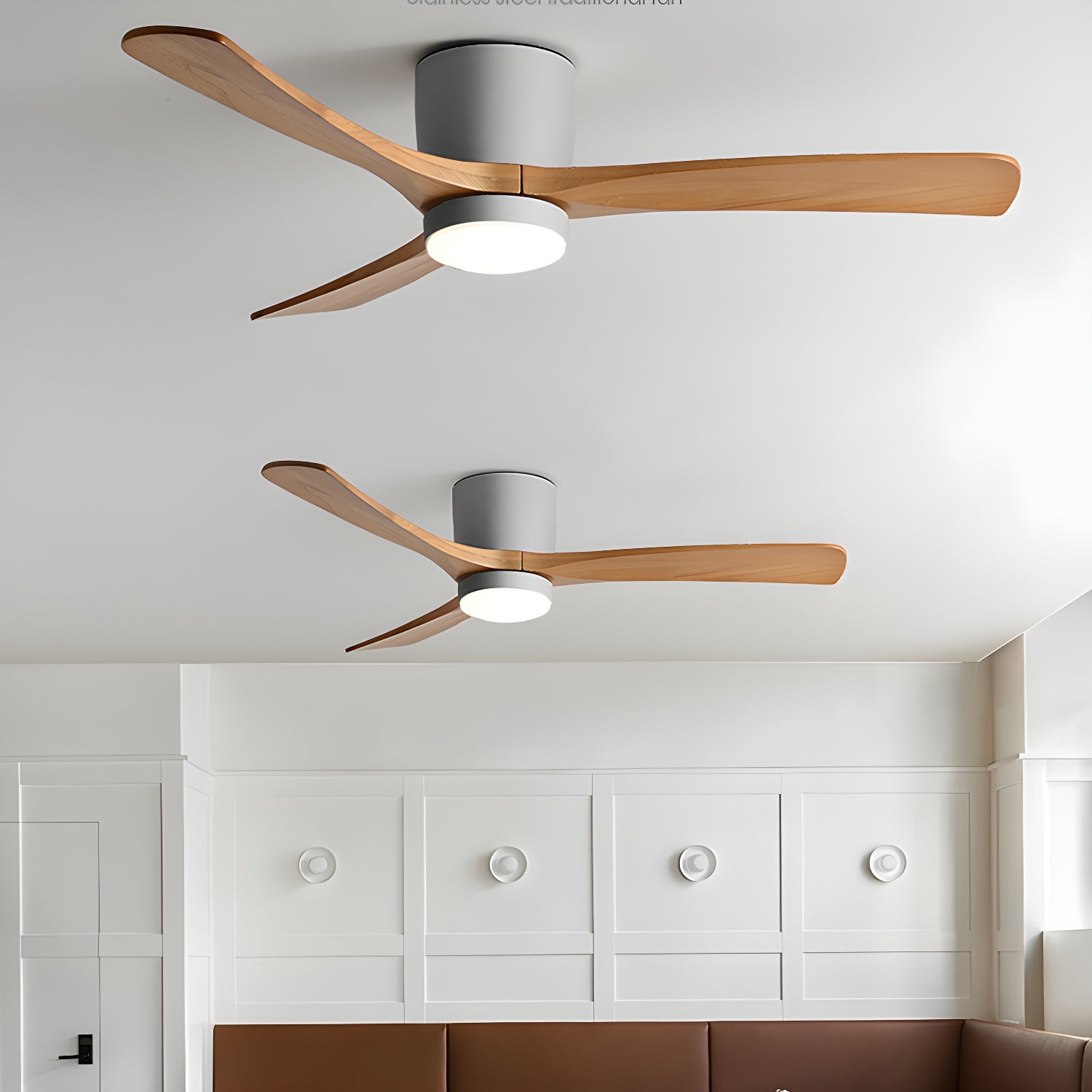 Nordic Wooden Ceiling Fan Light 42/48 Inch with LED for Living Room & Bedroom Lighting