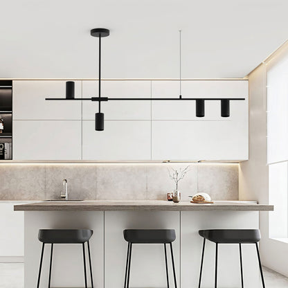 LED Long Linear Chandelier - Modern Design with Adjustable Height for Dining Room & Kitchen Lighting