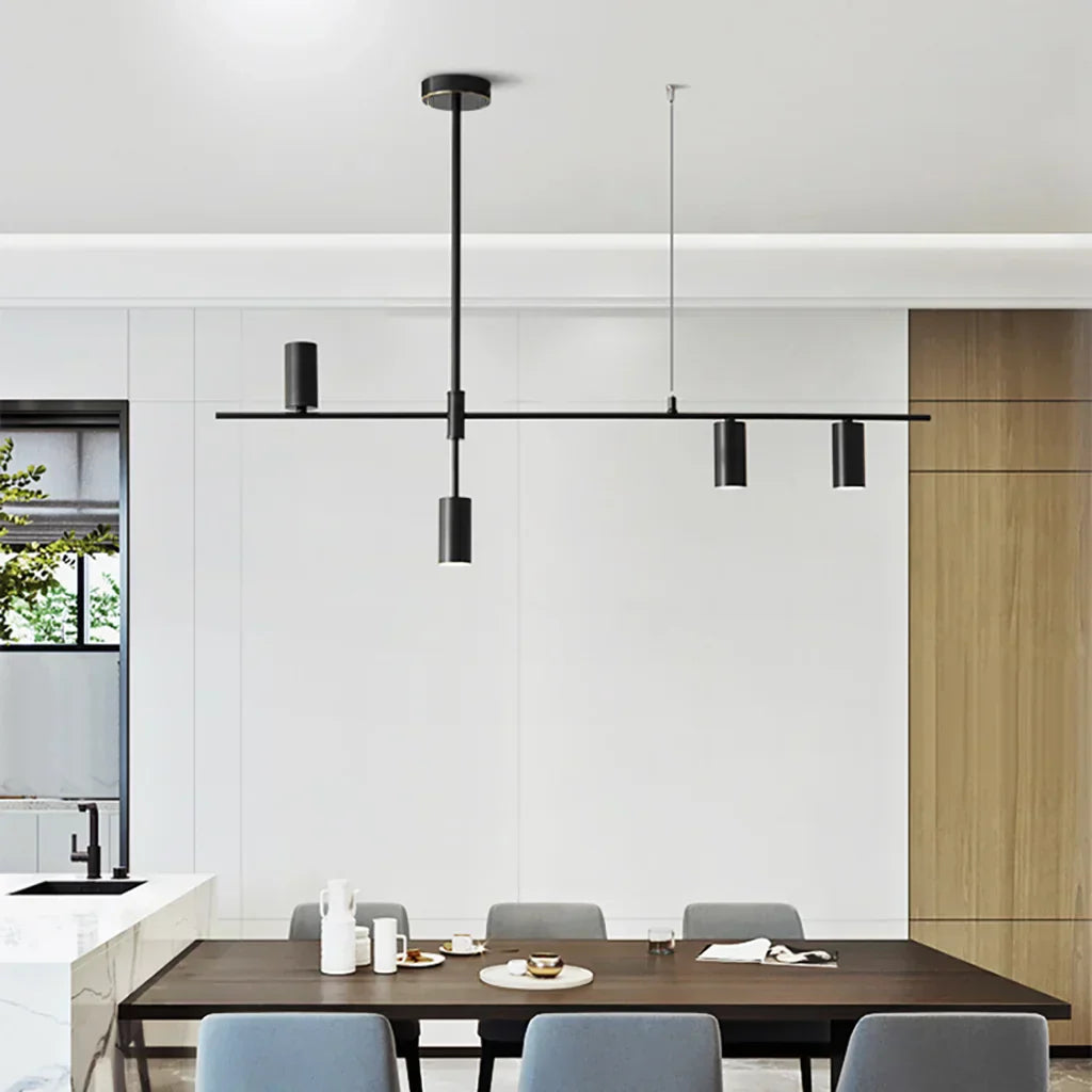 LED Long Linear Chandelier - Modern Design with Adjustable Height for Dining Room & Kitchen Lighting