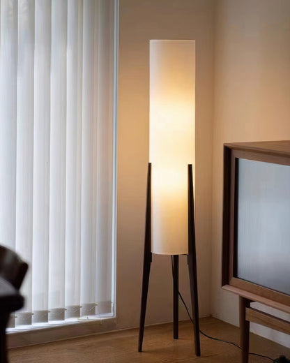 Solid Wood Walnut Floor Lamp - Modern Art Design for Living Room & Bedroom Lighting