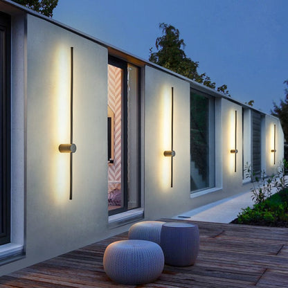 LED Outdoor Wall Light Fixture - Waterproof Luminous Line Design for Patios, Gardens & Walkways