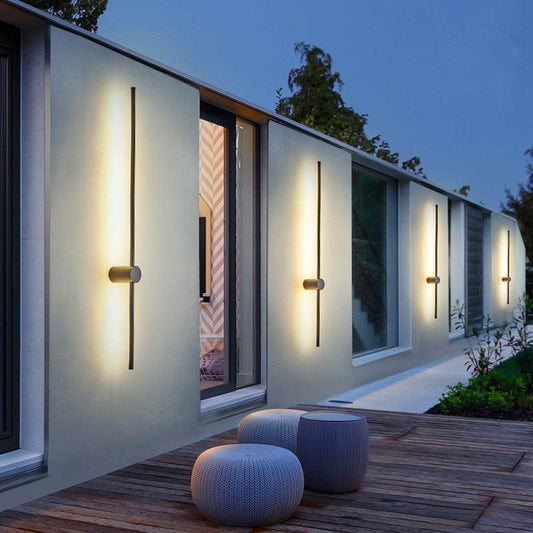 LED Outdoor Wall Light Fixture - Waterproof Luminous Line Design for Patios, Gardens & Walkways