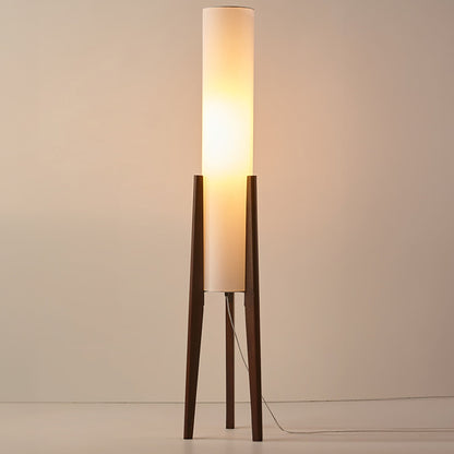Solid Wood Walnut Floor Lamp - Modern Art Design for Living Room & Bedroom Lighting