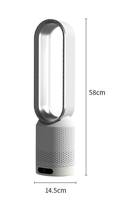 Bladeless Air Cooler & Purifier – 3-in-1 Tower Fan with 8-Speed Cooling | Quiet, Portable Fan for Bedroom & Home Office UK