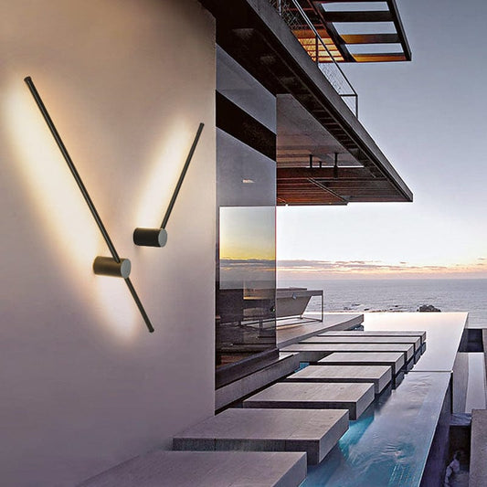 LED Outdoor Wall Light Fixture - Waterproof Luminous Line Design for Patios, Gardens & Walkways
