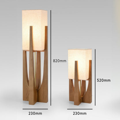 Japanese Style Walnut Floor Lamp - Solid Wood Design for Living Room & Bedroom Lighting