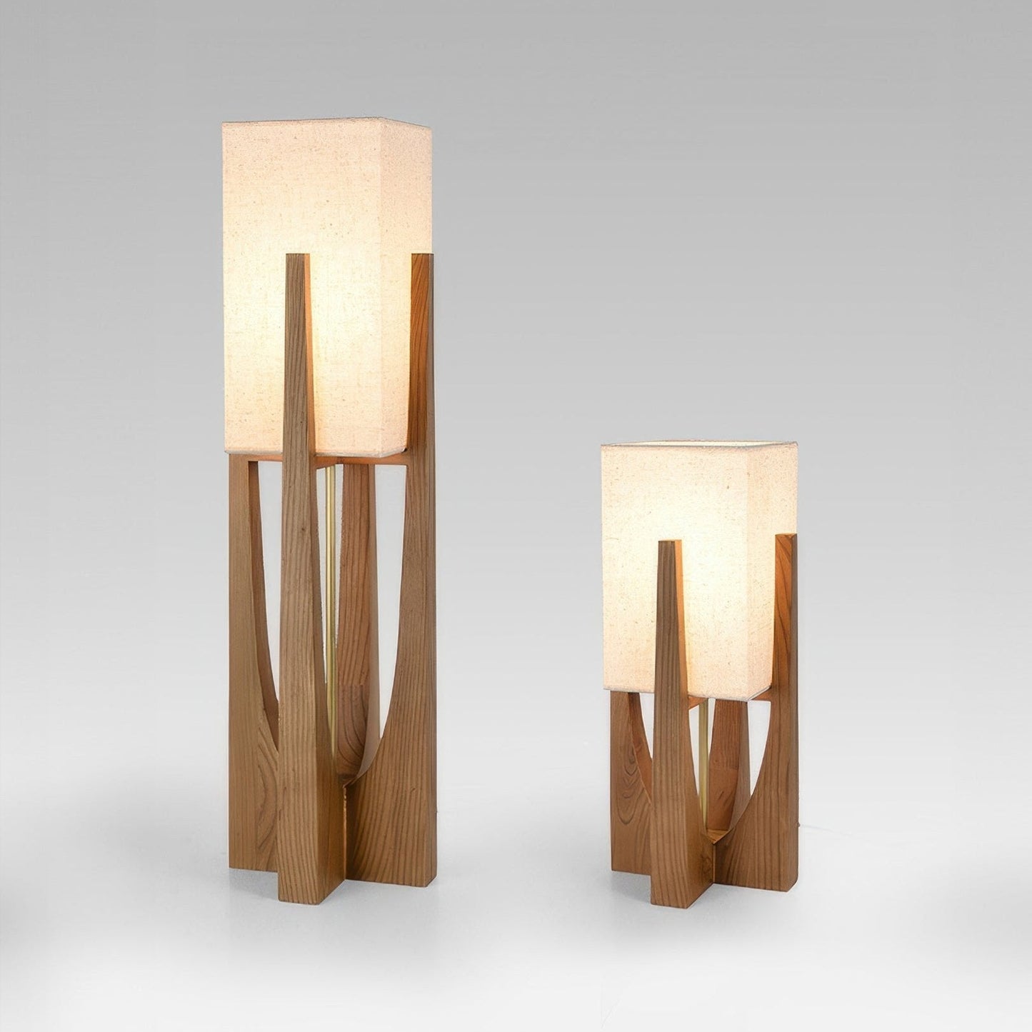 Japanese Style Walnut Floor Lamp - Solid Wood Design for Living Room & Bedroom Lighting