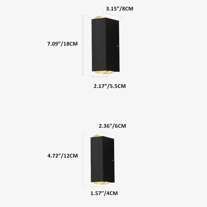 LED Waterproof Outdoor Wall Sconce | Modern Rectangular Design. Energy-Efficient 600-1000 Lumens for Patios & Gardens