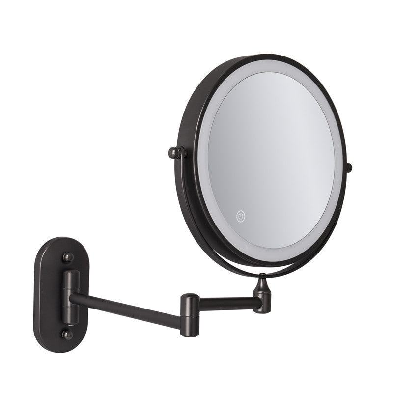 Rechargeable Wall Mounted Shaving Mirror | 360° Rotation. 1X/10X Magnification & Adjustable LED Lighting for Bathroom Use