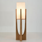 Japanese Style Walnut Floor Lamp - Solid Wood Design for Living Room & Bedroom Lighting