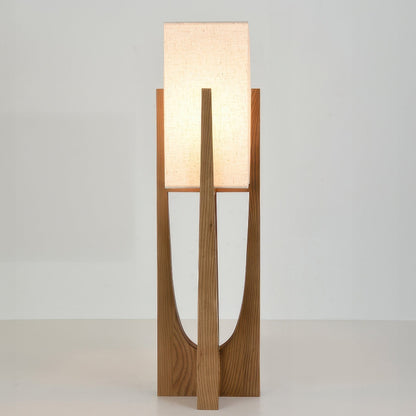 Japanese Style Walnut Floor Lamp - Solid Wood Design for Living Room & Bedroom Lighting