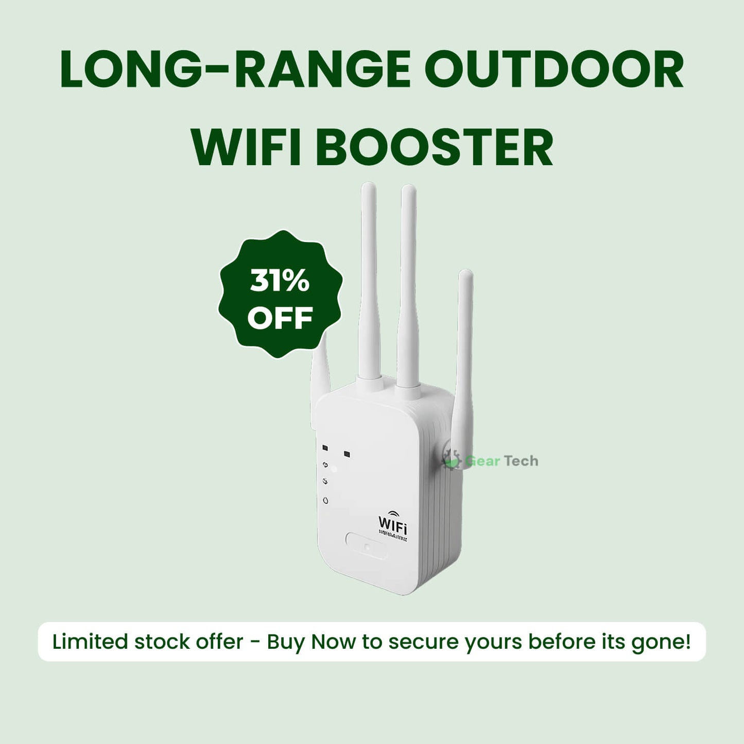 Long-Range Outdoor WiFi Booster | Dual-Band, 1200Mbps Speed for Total Coverage in Garden & Garage