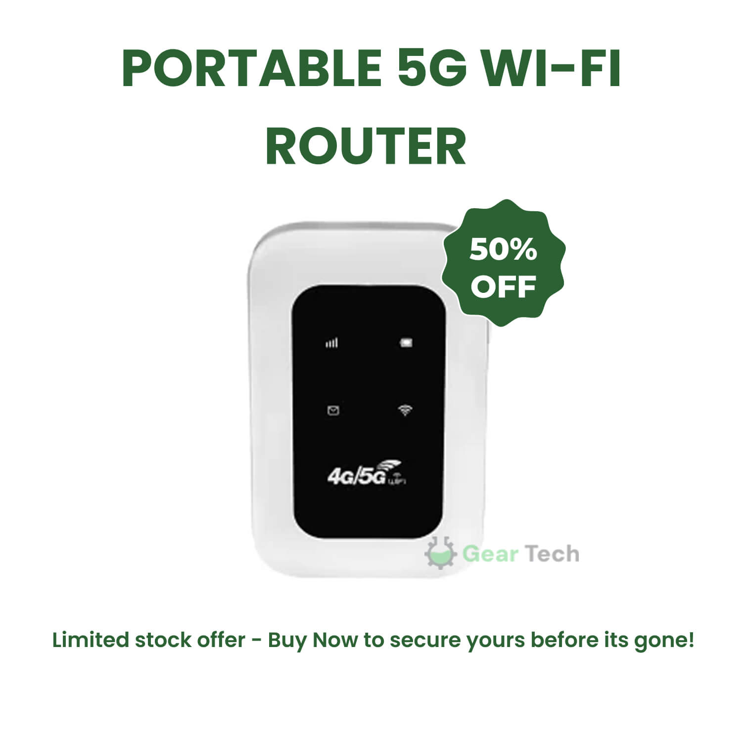 Portable 5G Wi-Fi Router | Secure, High-Speed Connection for Travel & Home Use