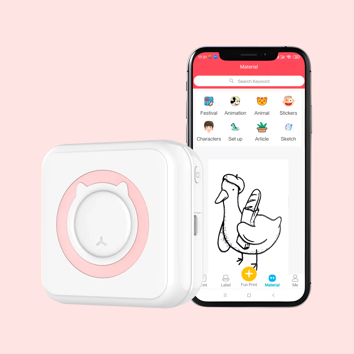 Mini Portable Mobile Phone to Photo Printer Instant Small Sticker Emoji Picture Thermal Bluetooth Connection