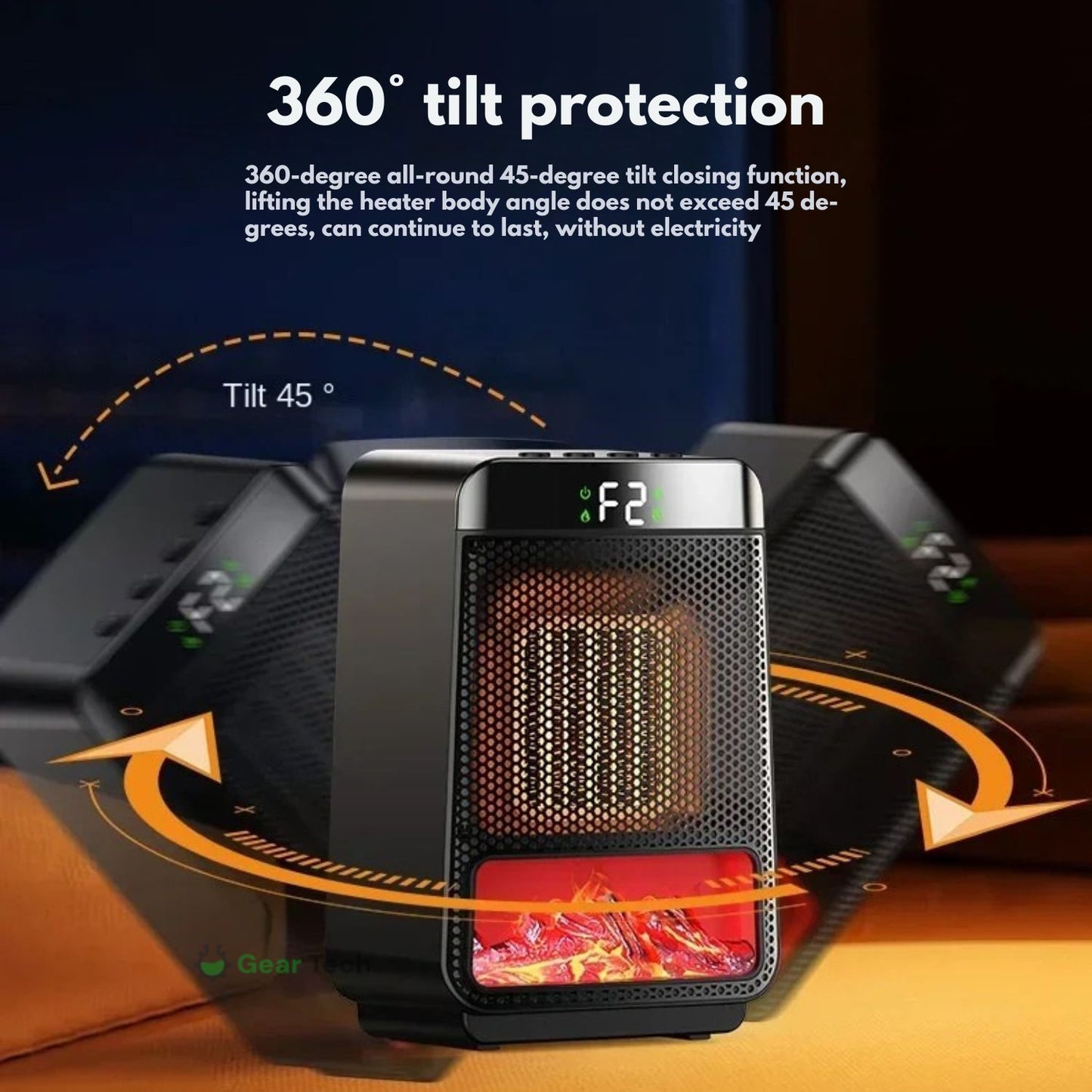3D Dynamic Flame Electric Heater | 1500W Portable, ECO-Friendly & Fast Heating for Bathroom and Home Use