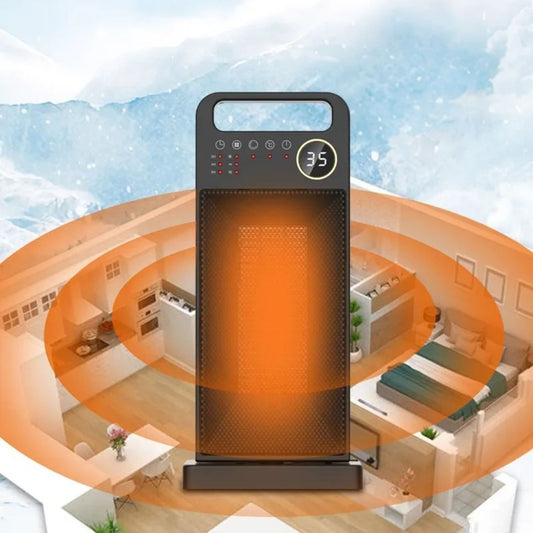 2000W Electric Room Heater | Remote Control, Touch Screen & Vertical 120° Oscillation for Home Use