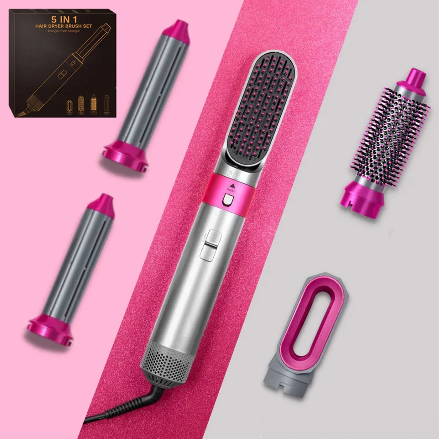 5-in-1 Hair Styler | Auto Curler, Blow Dryer & Flat Brush for All Hair Types at Home