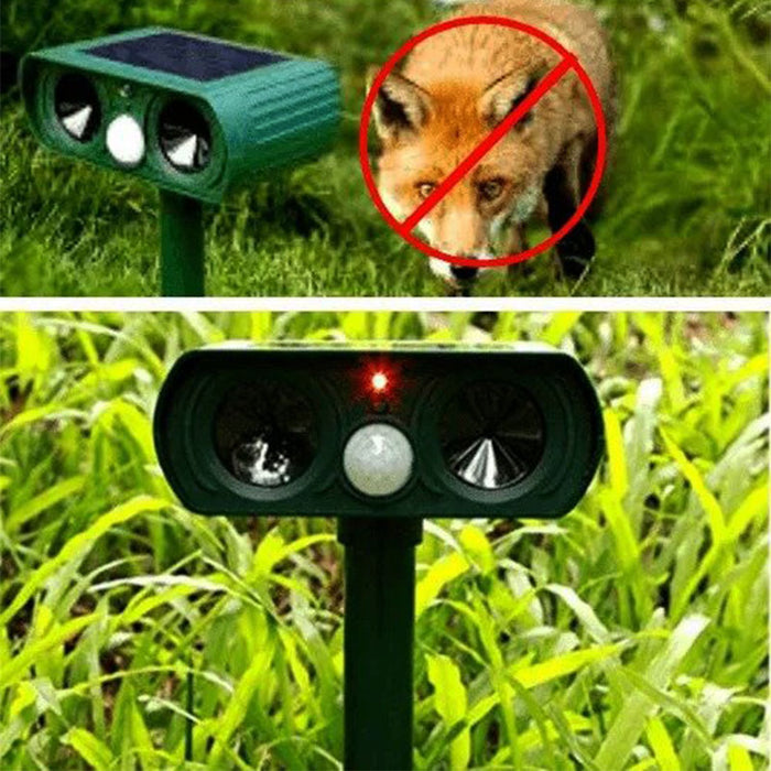 Solar-Powered Ultrasonic Fox Repeller | Motion-Activated, Eco-Friendly & Safe for Gardens, Lawns, Patios & Outdoor Spaces