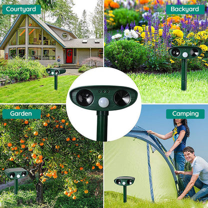 Infrared Solar Powered Animal Pest Repeller for Deer Reptile Squirrel Deterrent to Get Rid of Mouse