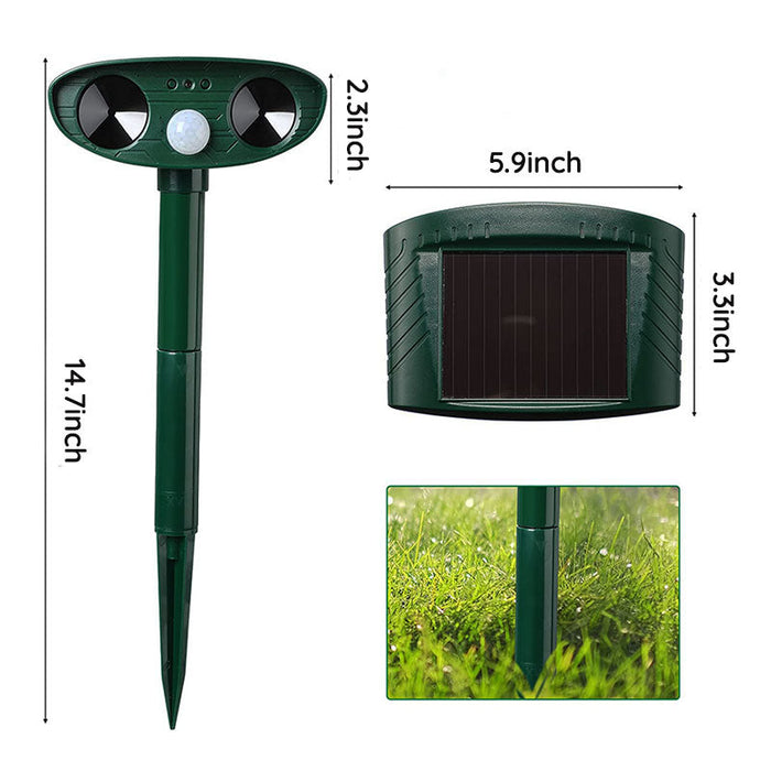 Solar-Powered Ultrasonic Fox Repeller | Motion-Activated, Eco-Friendly & Safe for Gardens, Lawns, Patios & Outdoor Spaces
