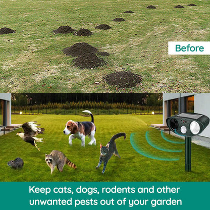 Infrared Solar Powered Animal Pest Repeller for Deer Reptile Squirrel Deterrent to Get Rid of Mouse