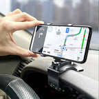 Car Phone Holder with Adjustable Mount for Dashboard & Windshield - Universal Fit for Smartphones and GPS Devices
