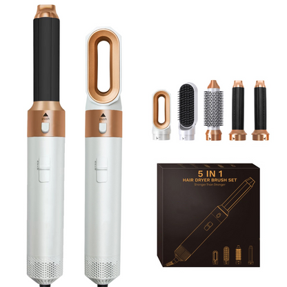5-in-1 Hair Styler | Auto Curler, Blow Dryer & Flat Brush for All Hair Types at Home