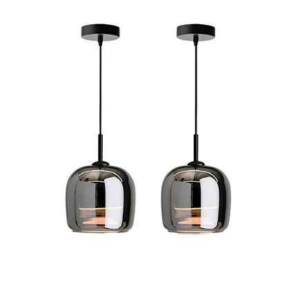 Nordic Black Glass Pendant Light Fixture - Modern Hanging Lamp for Kitchen Island & Dining Room