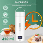 Portable Electric Travel Kettle with Auto Shut-Off - Compact 1L Water Boiler for Camping, Hiking, and Travel