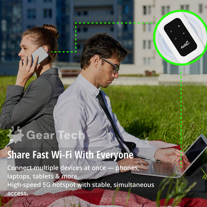 Portable 5G Wi-Fi Router | Secure, High-Speed Connection for Travel & Home Use