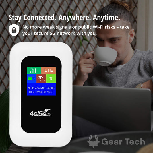 Portable 5G Wi-Fi Router | Secure, High-Speed Connection for Travel & Home Use
